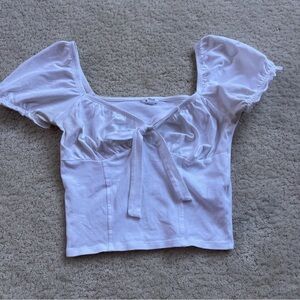 White Puff Sleeve Women's Top